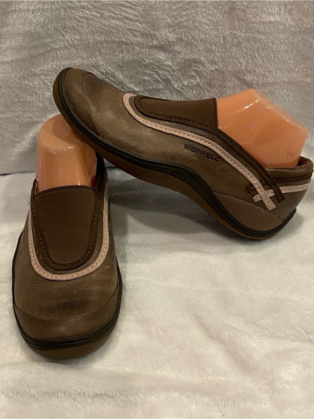 Merrell Willow Slip-on Performance Comfort Shoes Loafers Brown Leather 8.5 VGC